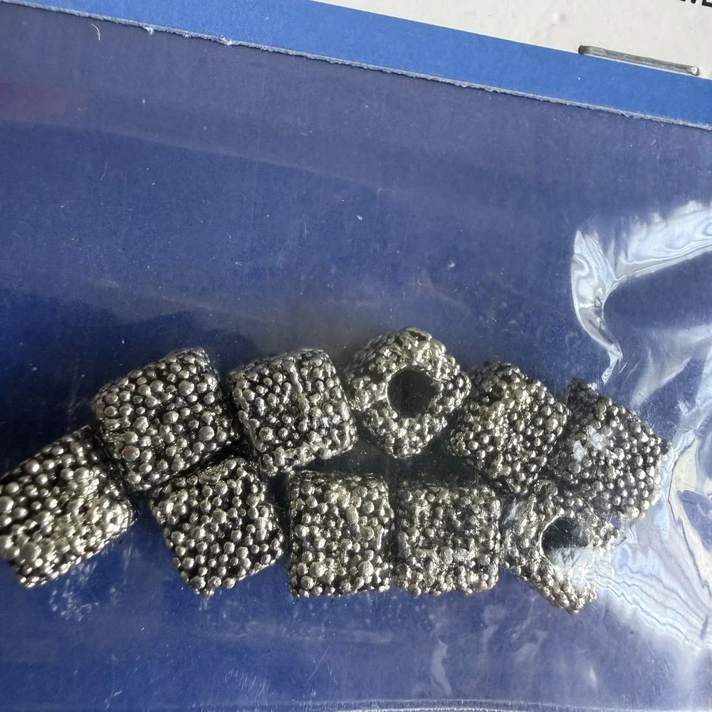 Vtg Silver Tone Spacer Beads Mixed Lot Metal Jewelry Making Craft Barrel Stars